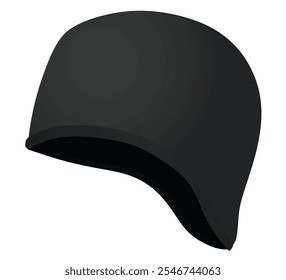 Black swim cap. vector illustration