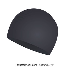 Black swim hat. vector illustration