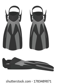 Black swimming fins. vector illustration