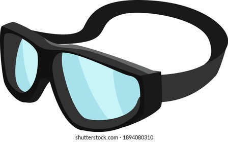 Black swimming glasses, illustration, vector on white background