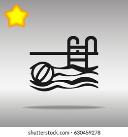 black Swimming Pool Icon button logo symbol concept high quality on the gray background
