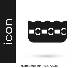 Black Swimming pool icon isolated on white background.  Vector