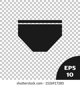 Black Swimming trunks icon isolated on transparent background.  Vector Illustration