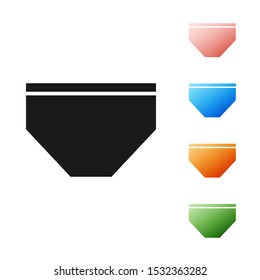Black Swimming trunks icon isolated on white background. Set icons colorful. Vector Illustration