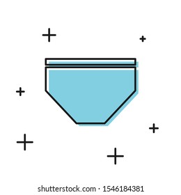 Black Swimming trunks icon isolated on white background.  Vector Illustration
