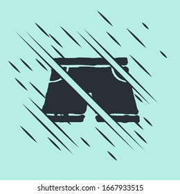 Icono de troncos de baño negros aislado en fondo verde. El estilo de Glitch. Ilustración vectorial