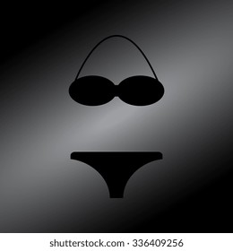Black Swimsuit flat icons set isolated 