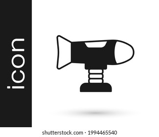 Black Swing plane on the playground icon isolated on white background. Childrens carousel with plane. Amusement icon.  Vector