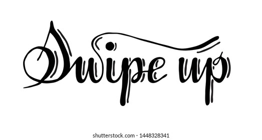 Black Swipe up lettering vector for stories . Social media.