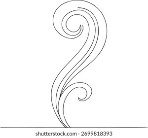 Black Swirl Flourish Design Element black and white