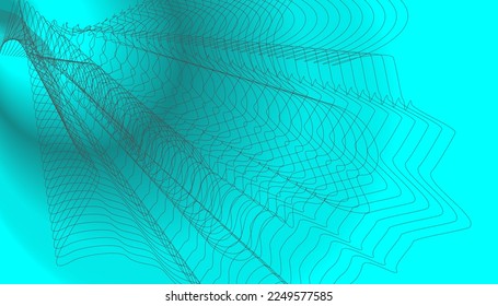 black swirl with a metallic mesh appearance in a blue gradient background, vector illustration, template for backdrop, websites, presentations, banners, flyers 