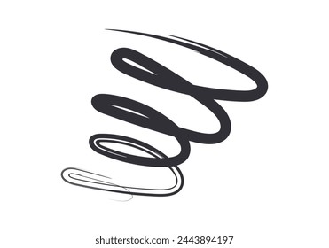 Black swirl path icon made with brush.