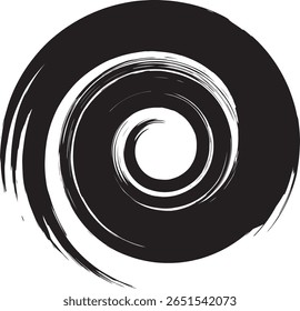 Motif de tourbillon noir dessiné en cercles avec une brosse.