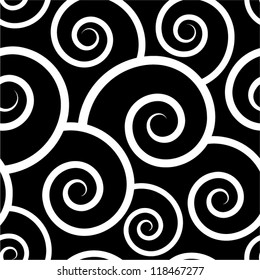 Black swirl seamless pattern.