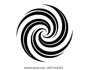 Um padrão de vórtice de giro preto contra um fundo branco.