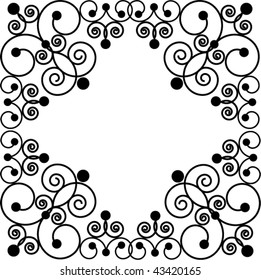 Black swirly frame