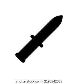 black swoord icon vector isolated on white