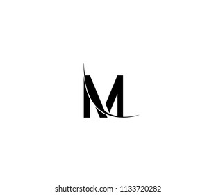 Black Swoosh Letter M Logo