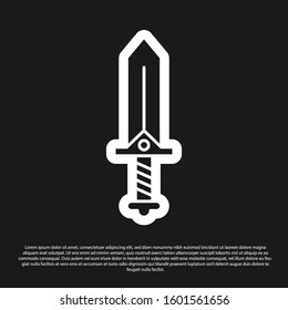 Black Sword for game icon isolated on black background.  Vector Illustration
