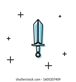 Black Sword for game icon isolated on white background.  Vector Illustration
