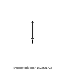 Black sword logotype, icon, vector illustration