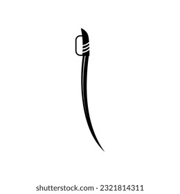 Schwarzes Schwert auf weißem Hintergrund. Crosser Ritter Schwert Ancient Weapon Cartoon Design