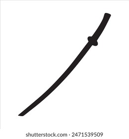 Black sword silhouette isolated on white background. Sword icon vector illustration design.