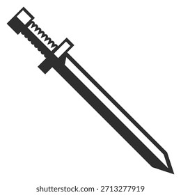 Una espada negra con un mango plateado