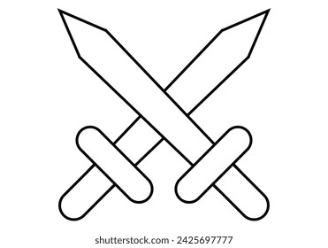 Black swords icon on white background.