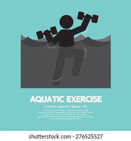 Black Symbol Aquatic Exercise Vector Illustration