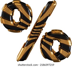 Black symbol with gold straps. symbol