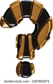 Black symbol with gold vertical straps