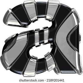 Black symbol with gold vertical straps. letter a