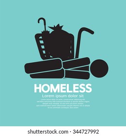 Black Symbol Graphic Of Homeless Vector Illustration