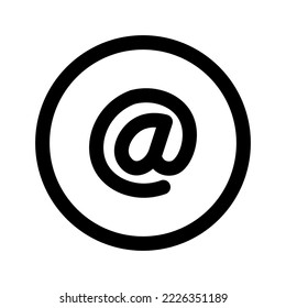 Black at symbol or mail icon with white background.