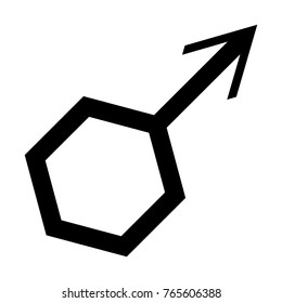 Black symbol of masculine beginnings angular, vector