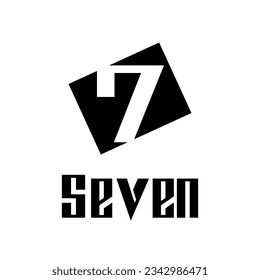 Black Symbol for Number 7 on a White Background - Icon 9