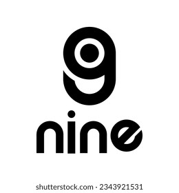 Black Symbol for Number 9 on a White Background - Icon 8