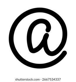 Símbolo de arte negro sobre fondo blanco correo electrónico internet