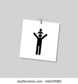 Black symbol people on a paper