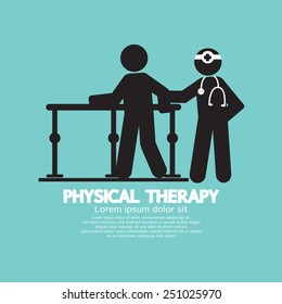 Black Symbol Physical Therapy Vector Illustration