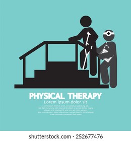 Black Symbol Physical Therapy Vector Illustration