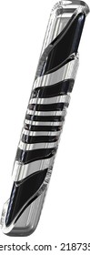 Black symbol with silver straps