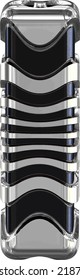 Black symbol with silver straps. letter l