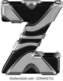 Black symbol with silver straps. letter z
