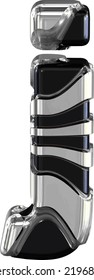 Black symbol with silver straps. letter j