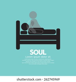 Black Symbol Soul Leaves Body Vector Illustration