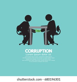 Black Symbol Of Two Men In Corruption Concept Vector Illustration