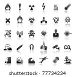 black symbols danger icons