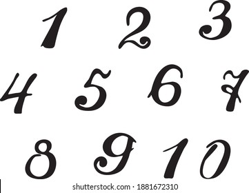 black SYMBOLS are the ELEMENTS of numbers signs